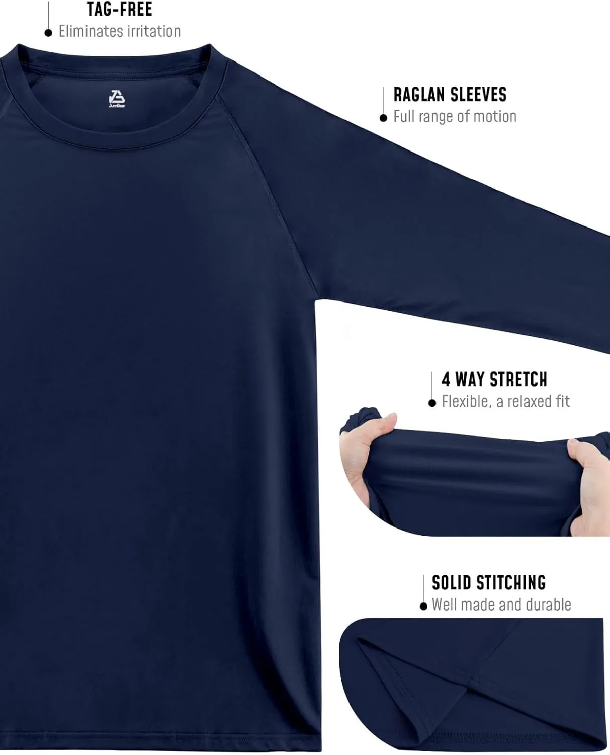 Rash Guard for Men UPF 50  UV Sun Protection Swim Shirts Long Sleeve Quick Dry Lightweight Fishing Running Water Shirts