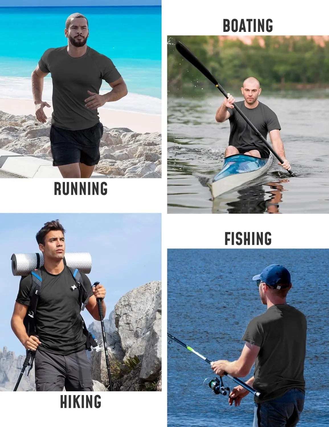 Rash Guard for Men UPF 50  UV Sun Protection Swim Shirts Short Sleeve Quick Dry Lightweight Fishing Running Water Shirts