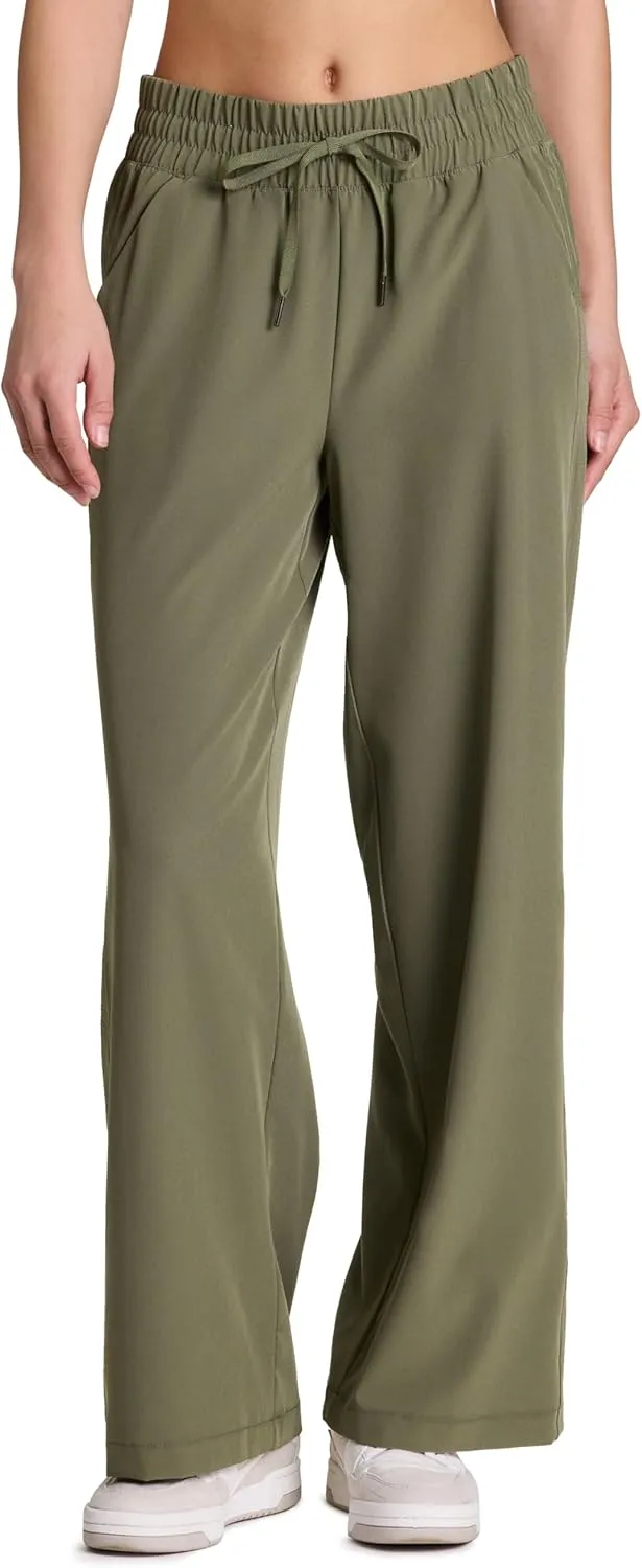 RBX Activewear Wide Leg Pant for Women, Super Lightweight Quick Drying Weekend Pant with Pockets