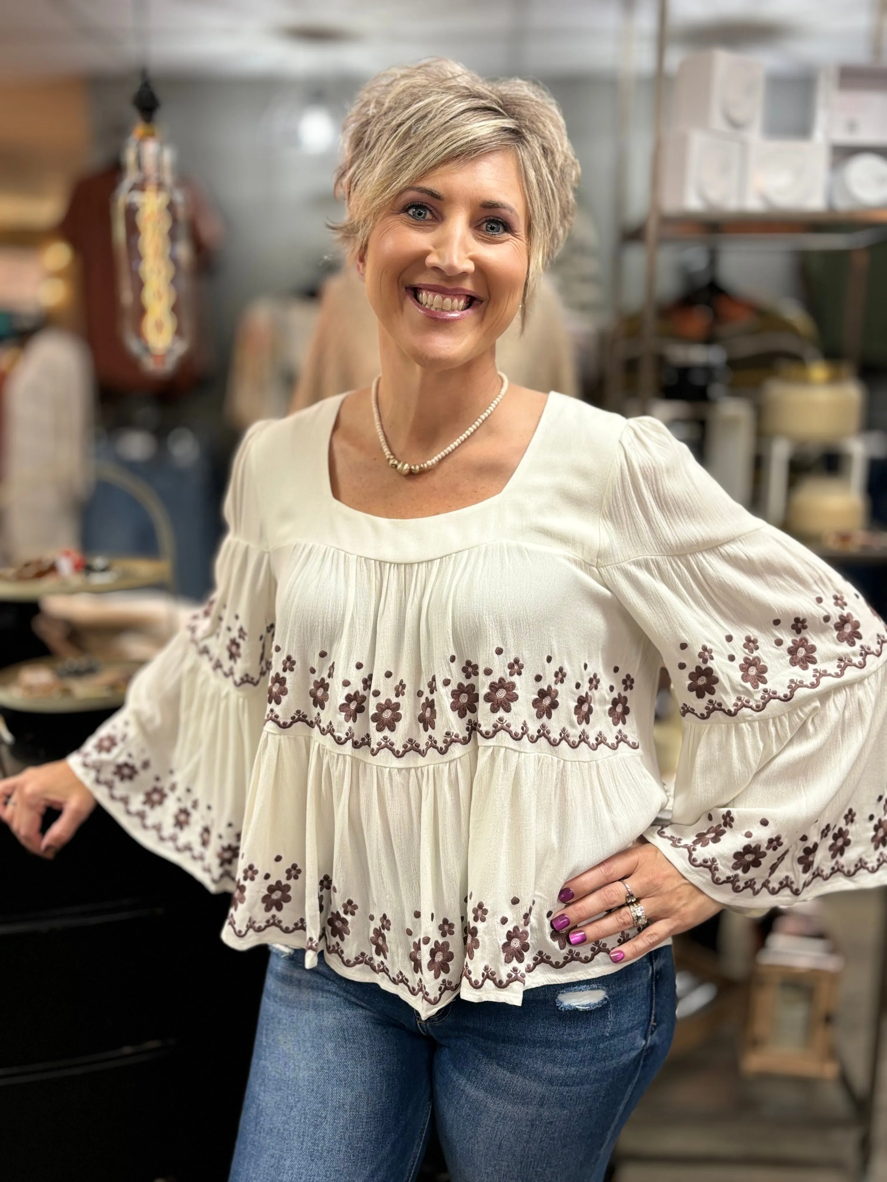Romy Floral Tiered Top