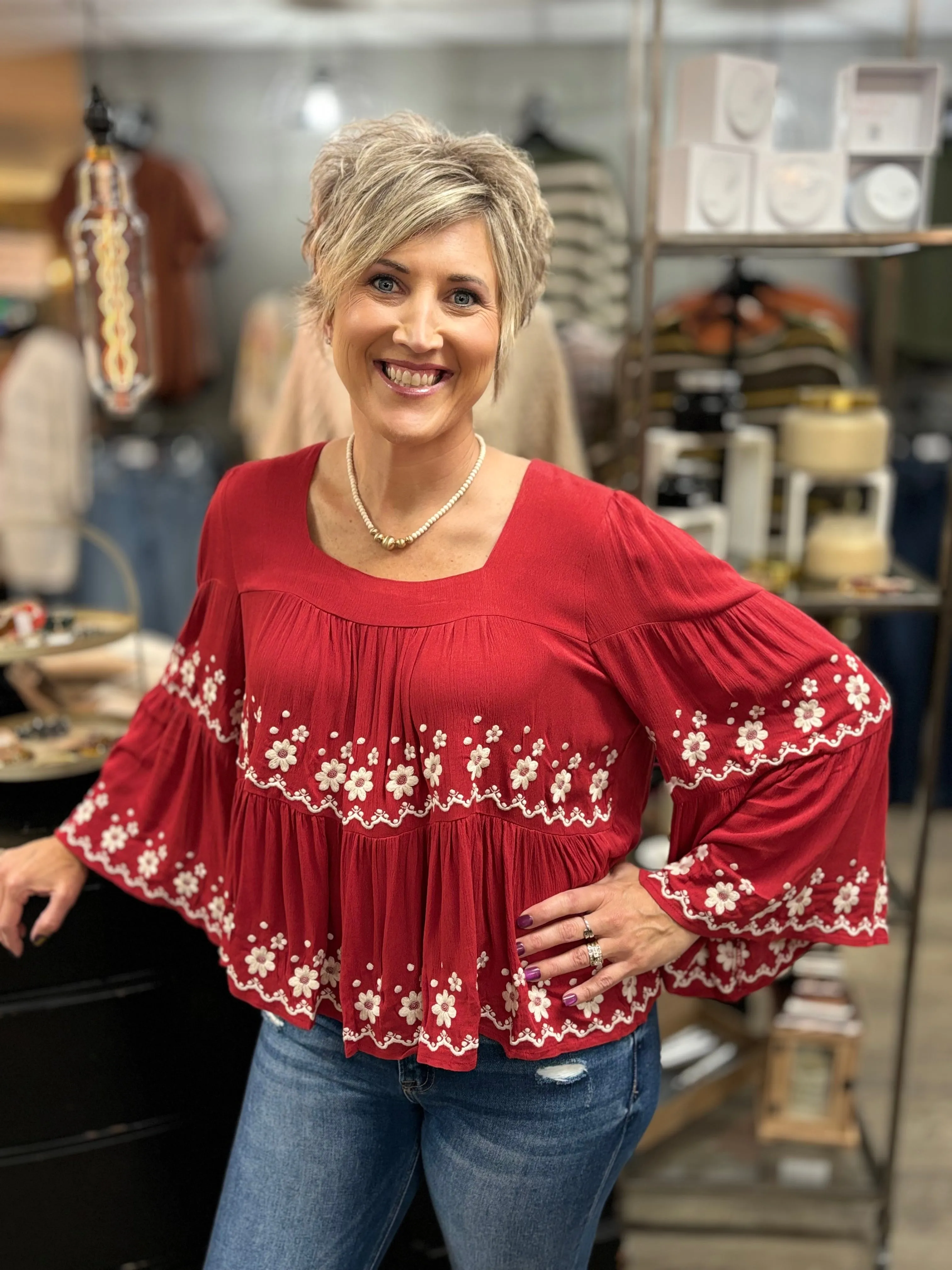 Romy Floral Tiered Top
