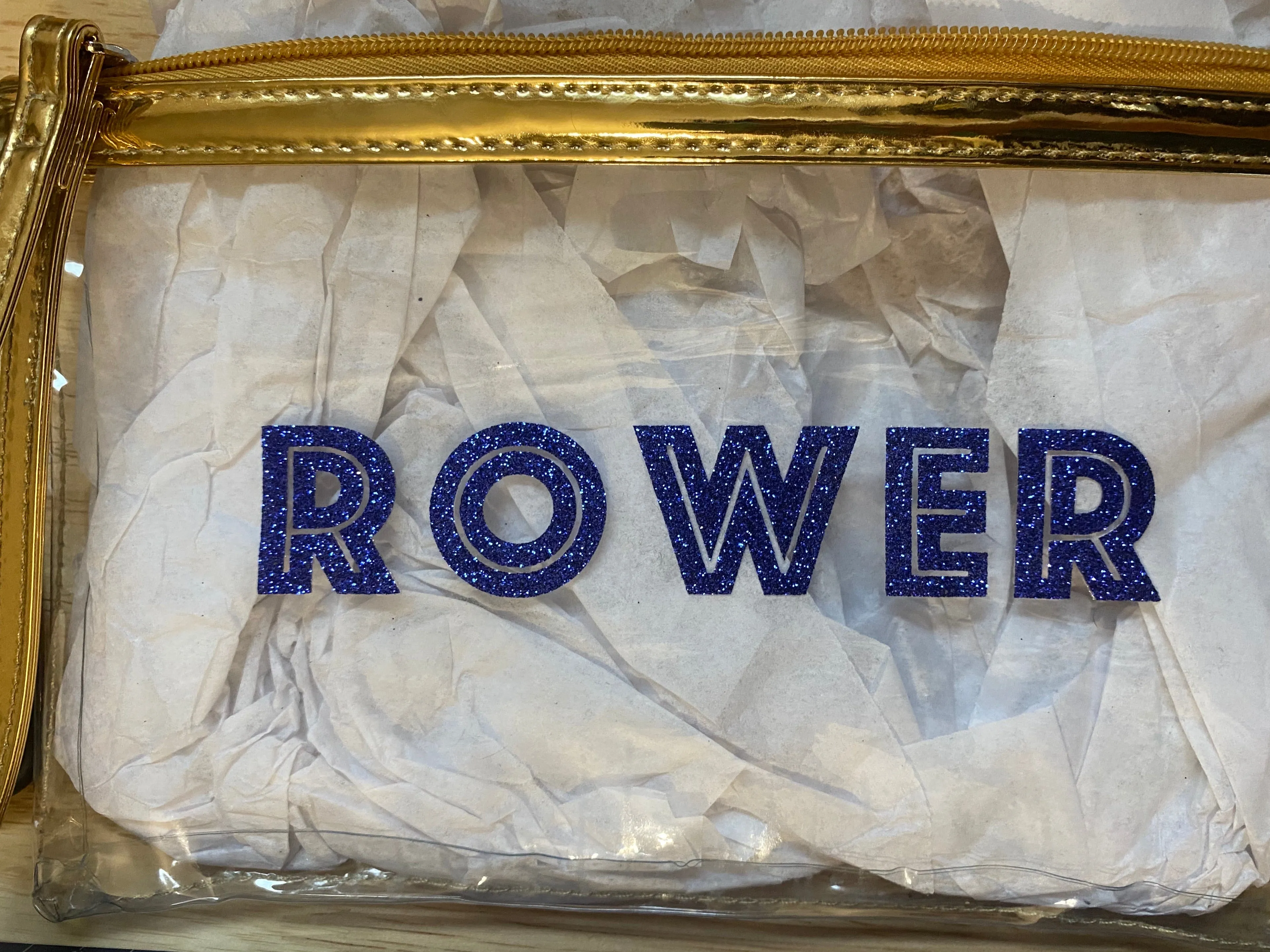Rowing Water Resistant Rower Glitter Pouch