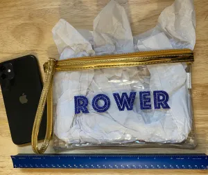 Rowing Water Resistant Rower Glitter Pouch