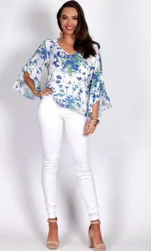 RV0998-4TB RELAXED RUFFLE BLUE BLOSSOM TOP (Pack)