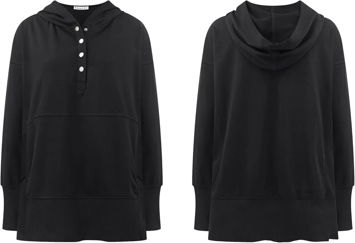 R.Vivimos Womens Oversized Sweatshirts Fall Essential Hoodies Pullover Cotton Long Sleeve Button Up Casual Tops with Pockets