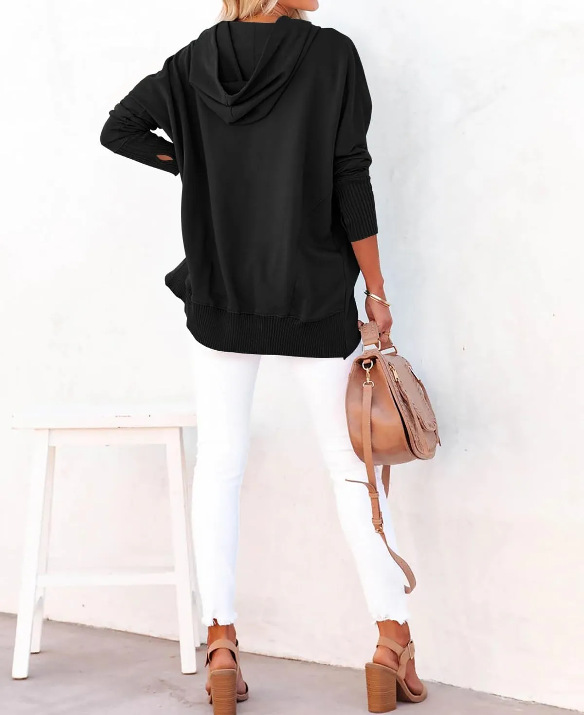 R.Vivimos Womens Oversized Sweatshirts Fall Essential Hoodies Pullover Cotton Long Sleeve Button Up Casual Tops with Pockets