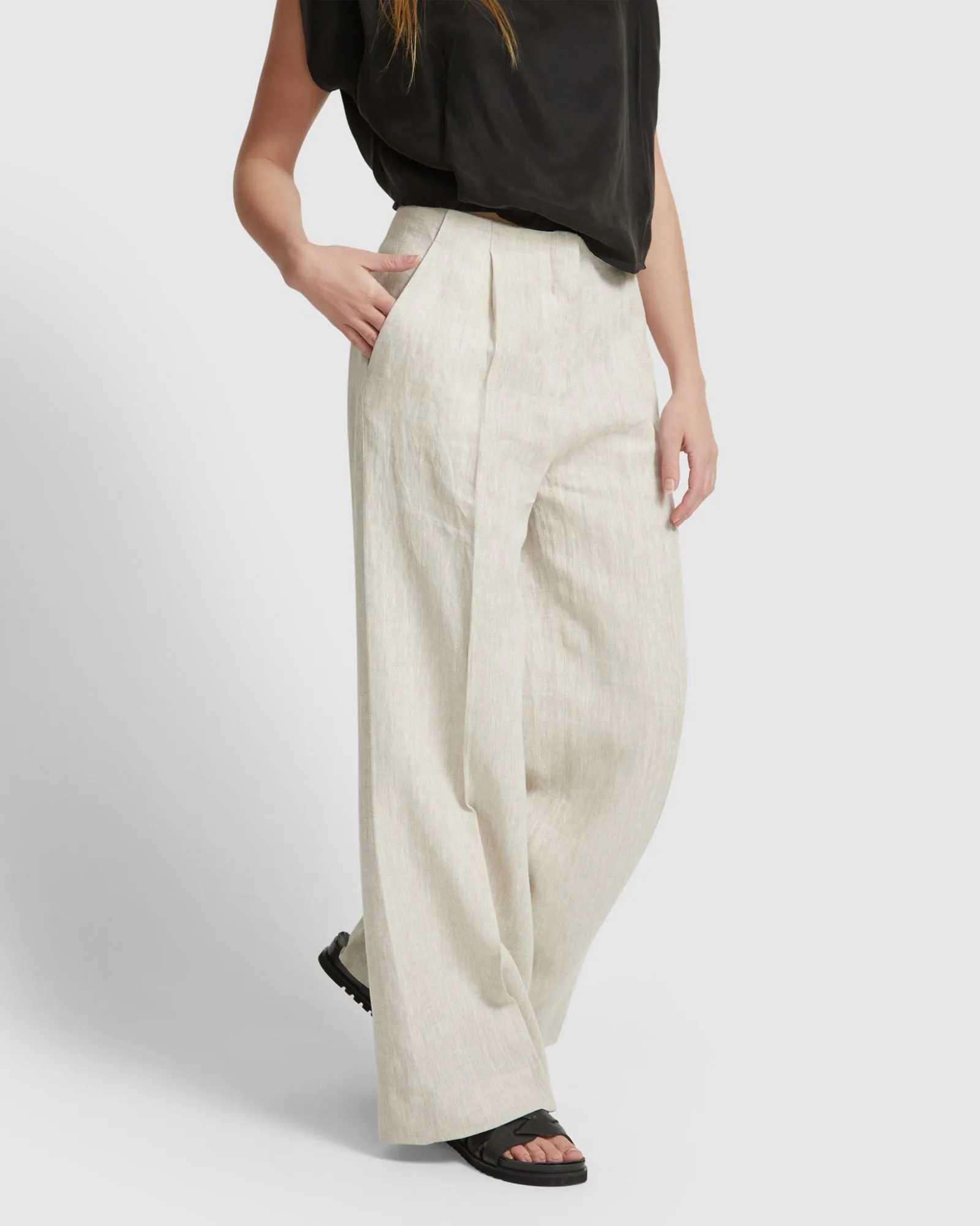 Sage Linen Wide Leg Pants