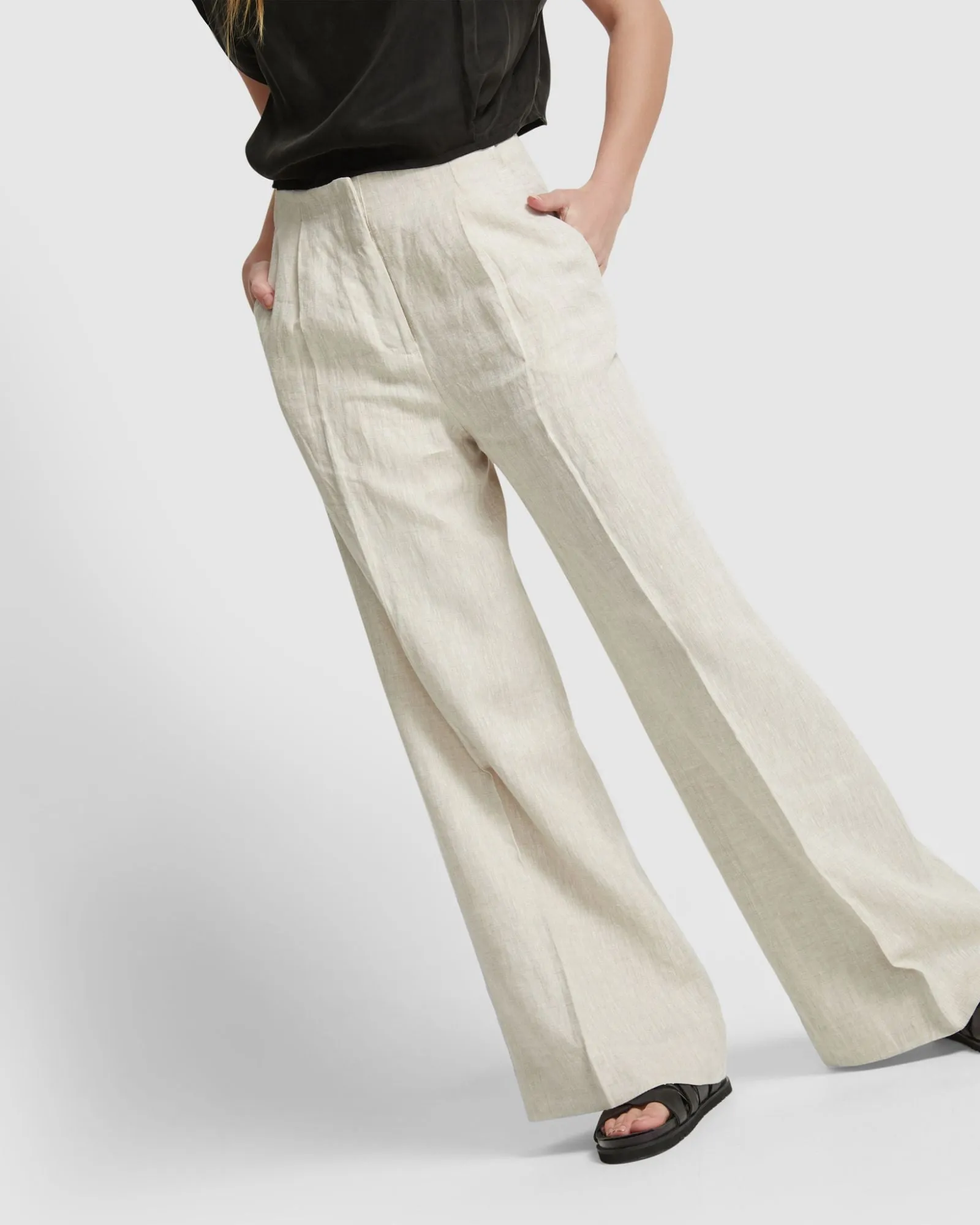 Sage Linen Wide Leg Pants