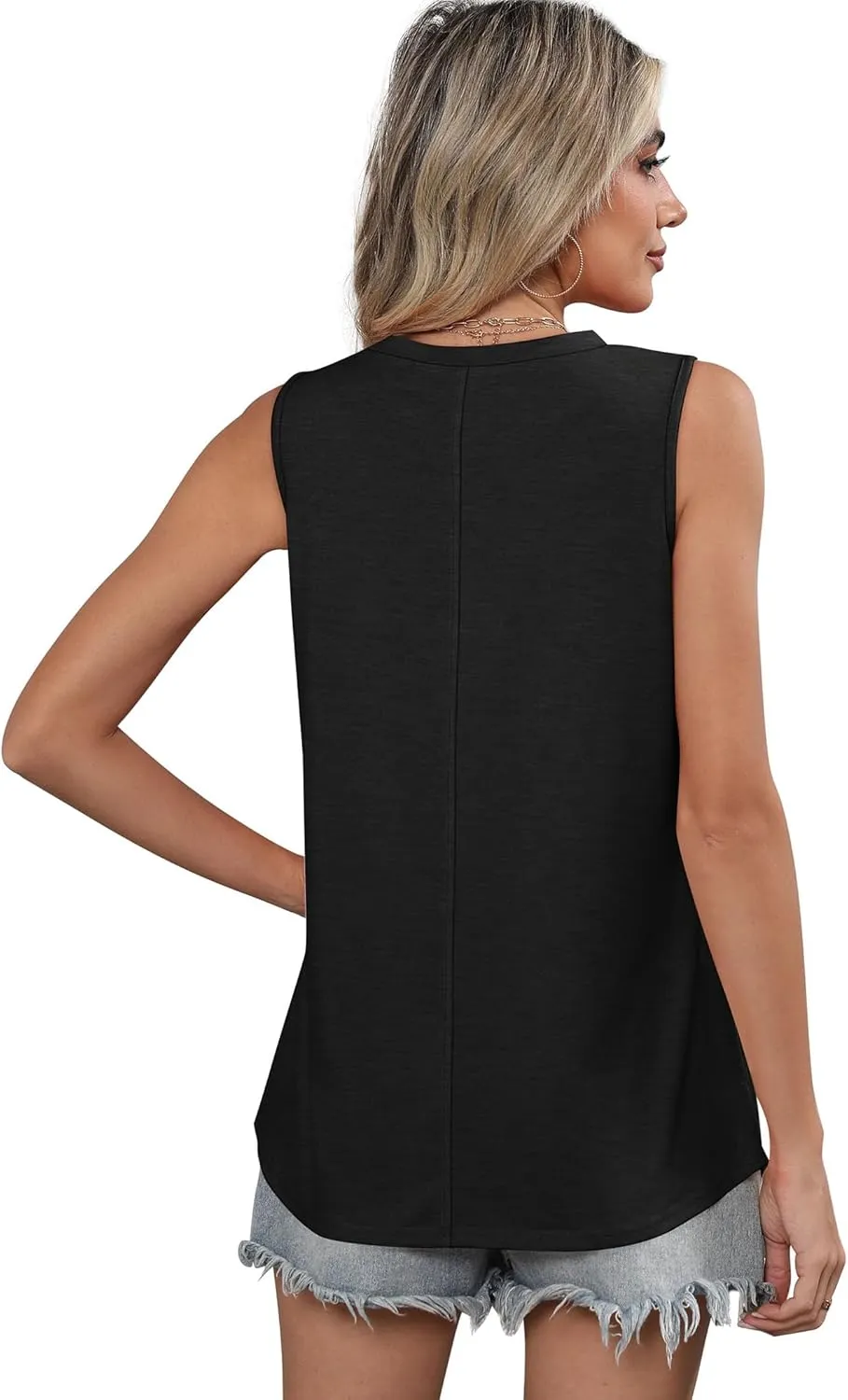 SAMPEEL Womens Tank Tops Loose Casual Summer Tops Crew Neck Basic Sleeveless Shirts Trendy 2025