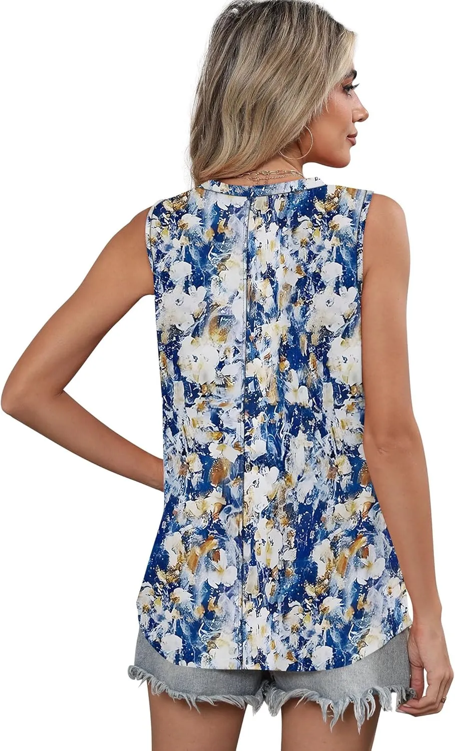 SAMPEEL Womens Tank Tops Loose Casual Summer Tops Crew Neck Basic Sleeveless Shirts Trendy 2025