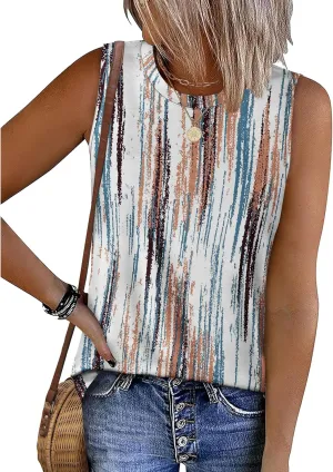 SAMPEEL Womens Tank Tops Loose Casual Summer Tops Crew Neck Basic Sleeveless Shirts Trendy 2025