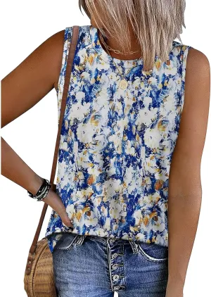 SAMPEEL Womens Tank Tops Loose Casual Summer Tops Crew Neck Basic Sleeveless Shirts Trendy 2025