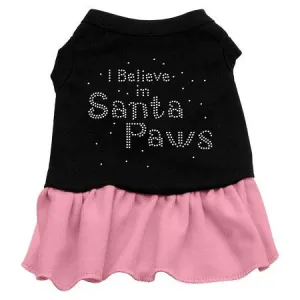 Santa Paws Rhinestone Dog Dress - Black with Pink-Extra Small
