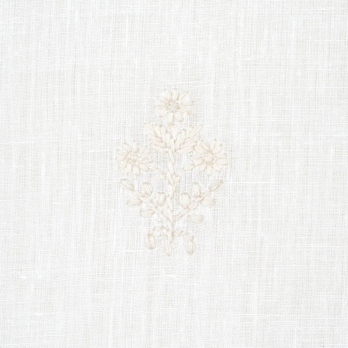 Schumacher Maria Embroidery Ivory Fabric