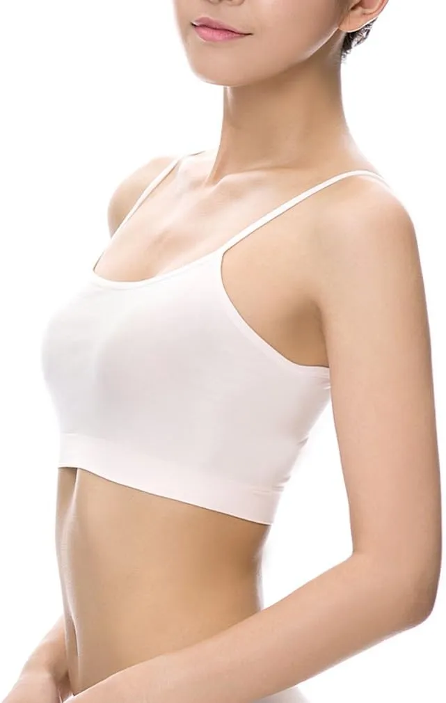 Simple Durable Mini Camisole Cropp Tank Tops for Women, Comfy Soft Stretch Seamless Basic Cami