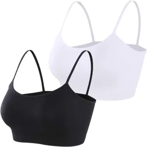 Simple Durable Mini Camisole Cropp Tank Tops for Women, Comfy Soft Stretch Seamless Basic Cami