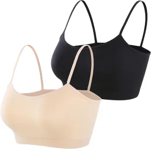 Simple Durable Mini Camisole Cropp Tank Tops for Women, Comfy Soft Stretch Seamless Basic Cami