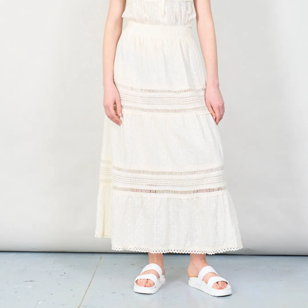 Sleeveless lace two-piece set with ruffle details wholesale