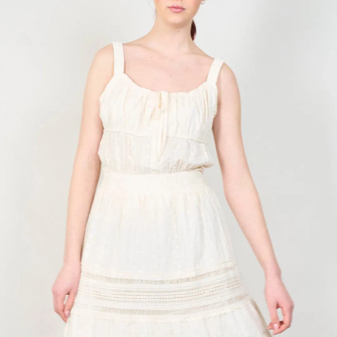 Sleeveless lace two-piece set with ruffle details wholesale