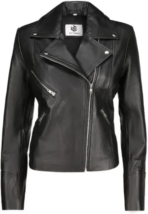 Soft Leather Motorcycle Jacket Women - Slim Leather Biker Jacket for Women