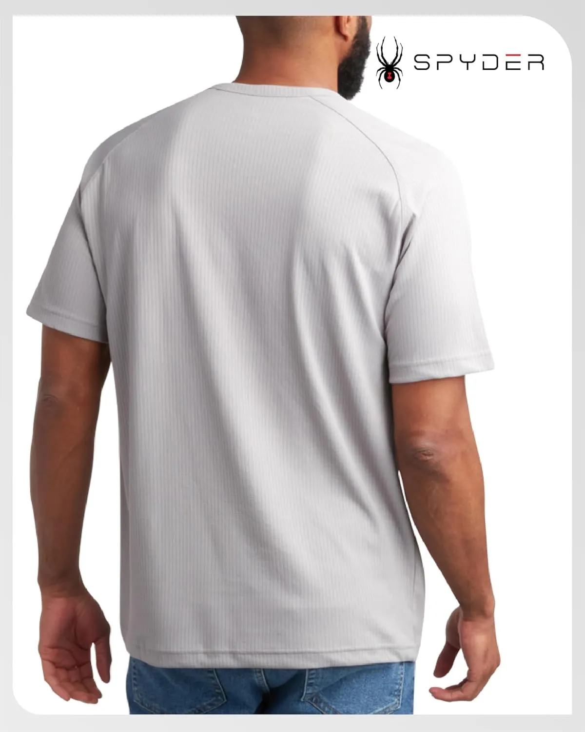 Spyder Mens Shirts - Moisture Wicking Short Sleeve Henley Shirts for Men - Lightweight Quick Dry Athletic Shirt (Sizes: S-XL)