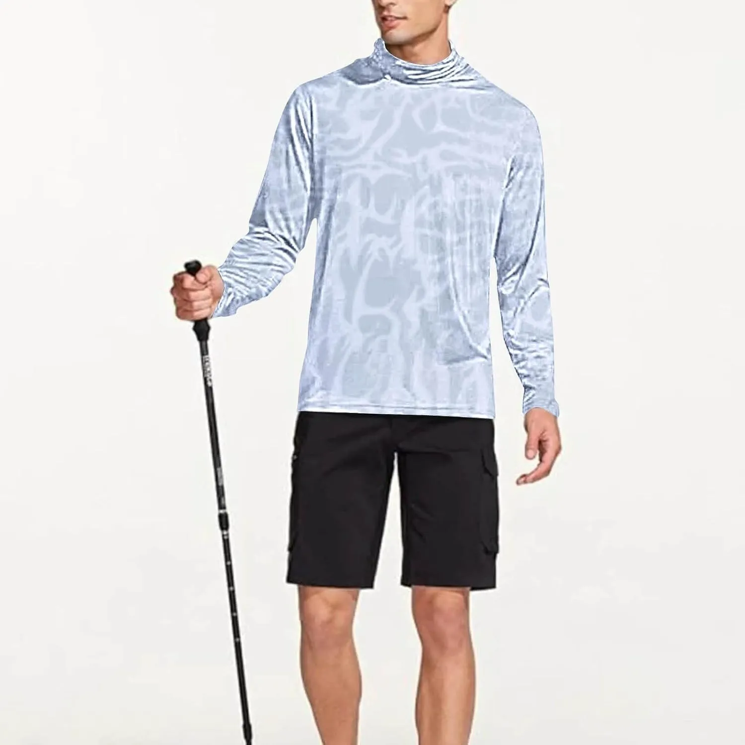 Sun Protection Shirts for Men with Mask UPF 50  Fishing Blouses Lightweight Long Sleeve UV Rash Guard Cooling Hoodies