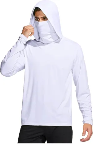 Sun Protection Shirts for Men with Mask UPF 50  Fishing Blouses Lightweight Long Sleeve UV Rash Guard Cooling Hoodies