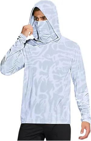 Sun Protection Shirts for Men with Mask UPF 50  Fishing Blouses Lightweight Long Sleeve UV Rash Guard Cooling Hoodies
