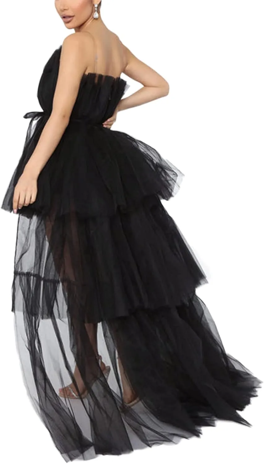 Sunloudy Women Tulle Long Skirt Maxi Tulle Floor Length Layered High Waist Puffy Skirt Wedding Special Occasion Clothes