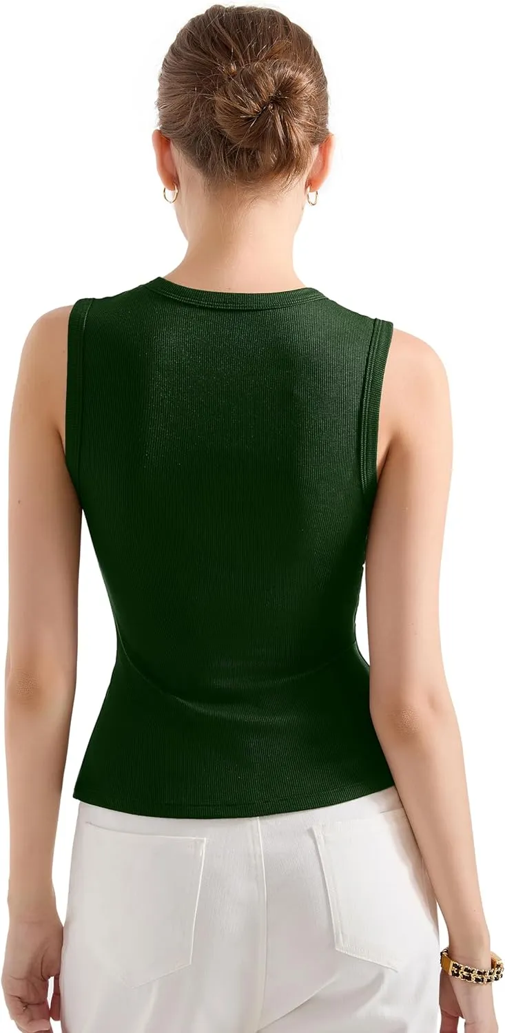 SUUKSESS Women Button Down Going Out Trendy Tops Ribbed Sexy Vest Y2K Tank Tops