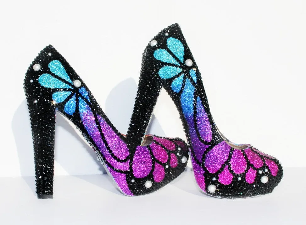 Swarovski Crystal Butterfly Heels