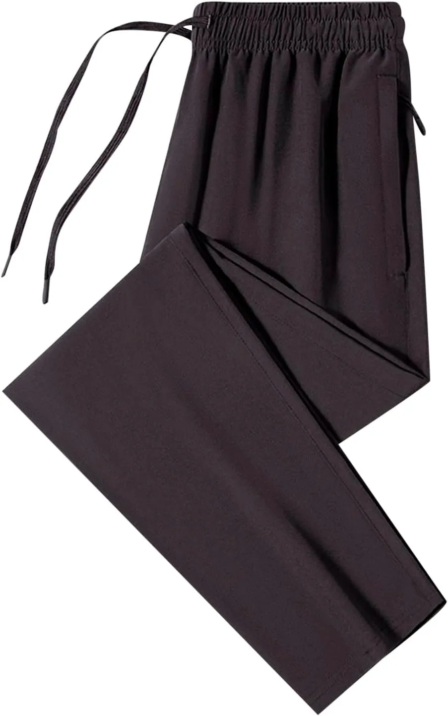 Sweatpants for Men Slim Fit Ice Silk Quick Drying Hiking Pants Lightweight Drawstring Waist Loose Straight Trousers
