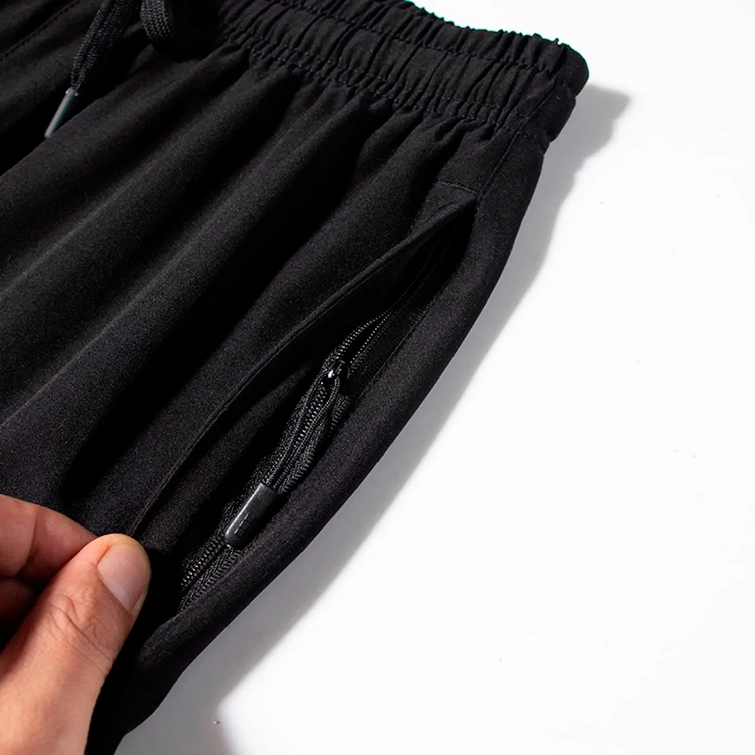 Sweatpants for Men Slim Fit Ice Silk Quick Drying Hiking Pants Lightweight Drawstring Waist Loose Straight Trousers