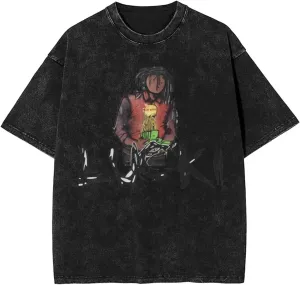 T Shirts for Men Over Sized Loose Fit T-Shirt Heavy Cotton Washed Vintage Tee Unisex Shirts