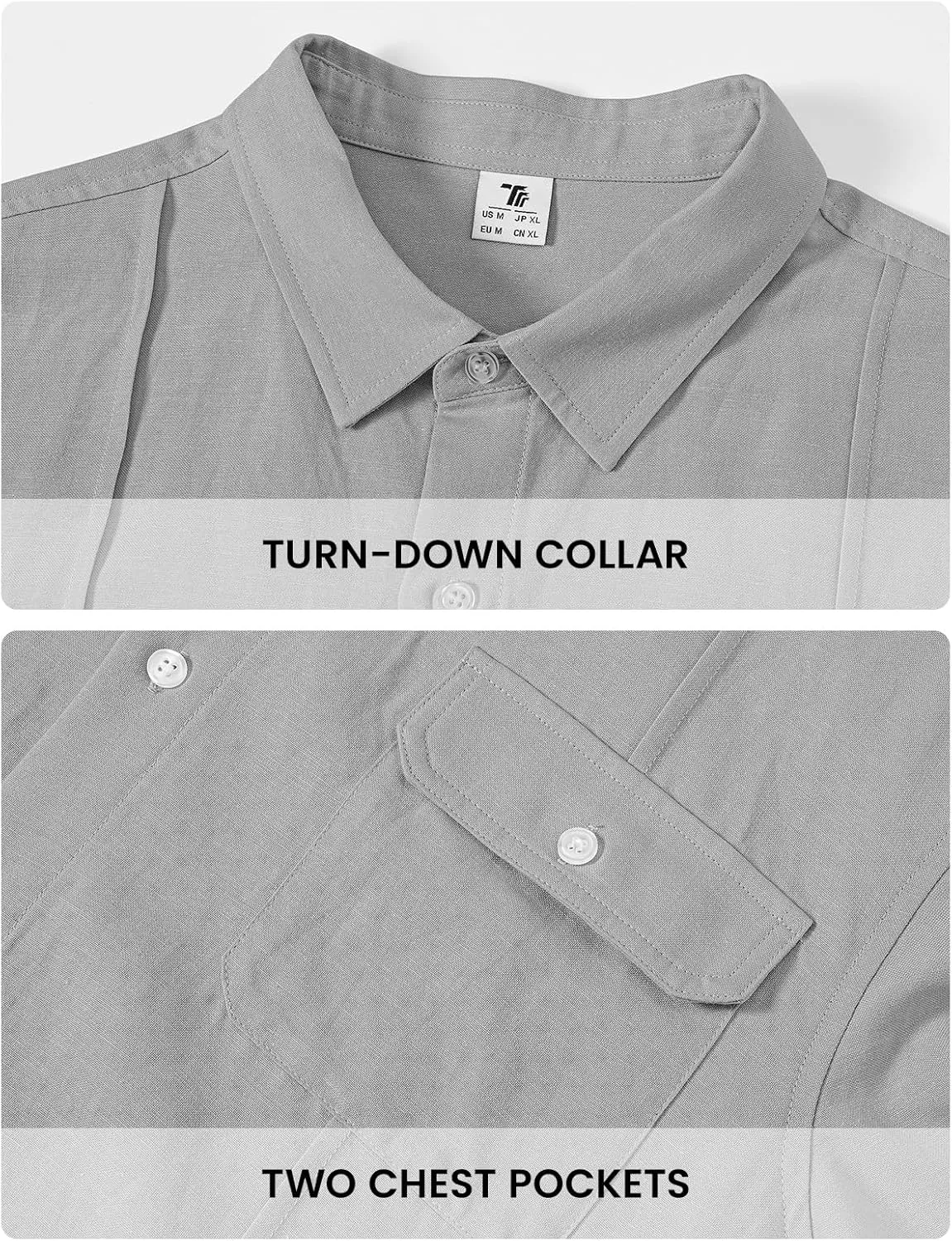 TBMPOY Mens Linen Button Down Shirts Short Sleeve Summer Beach Shirt Casual Hawaiian Dress Shirts for Men with Two Pockets