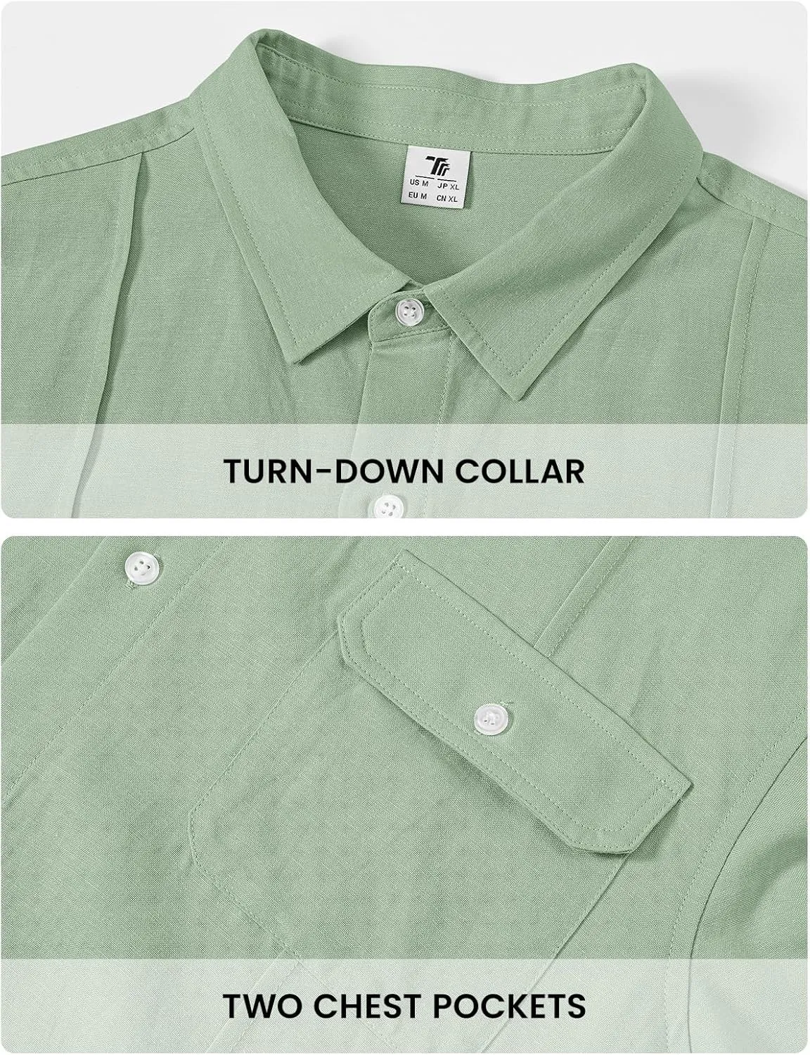 TBMPOY Mens Linen Button Down Shirts Short Sleeve Summer Beach Shirt Casual Hawaiian Dress Shirts for Men with Two Pockets