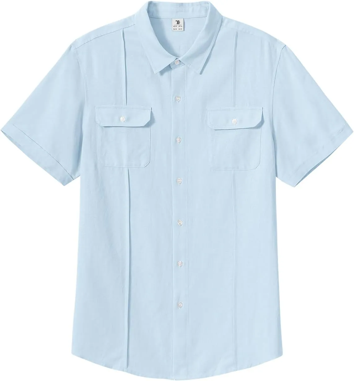 TBMPOY Mens Linen Button Down Shirts Short Sleeve Summer Beach Shirt Casual Hawaiian Dress Shirts for Men with Two Pockets
