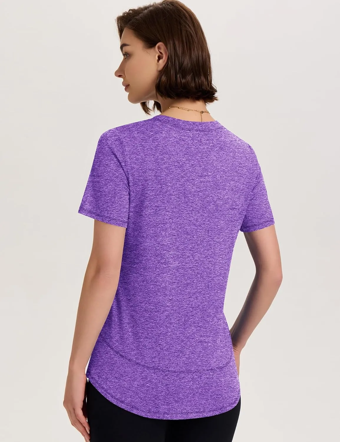 TCOT Women's Short Sleeve Workout Tops Loose Fit Athletic Tees V Neck Running Shirts Yoga Tee Gym Shirts
