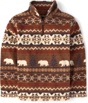 The Children's Place Boys' Warm Fleece Quarter Zip Pullover