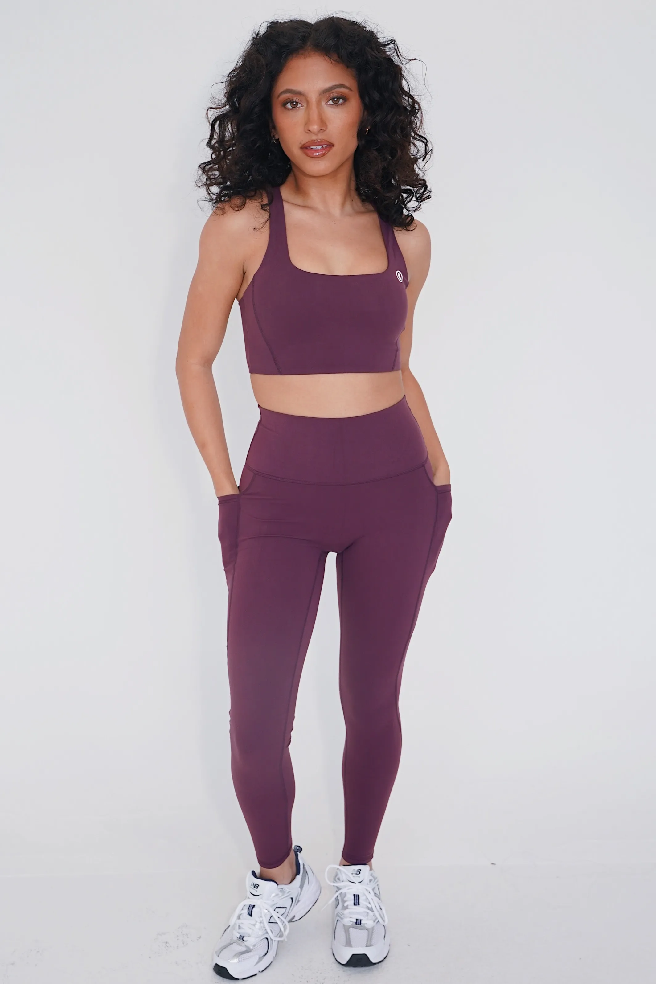 The More I Give, The More I Receive Chic Plum Leggings