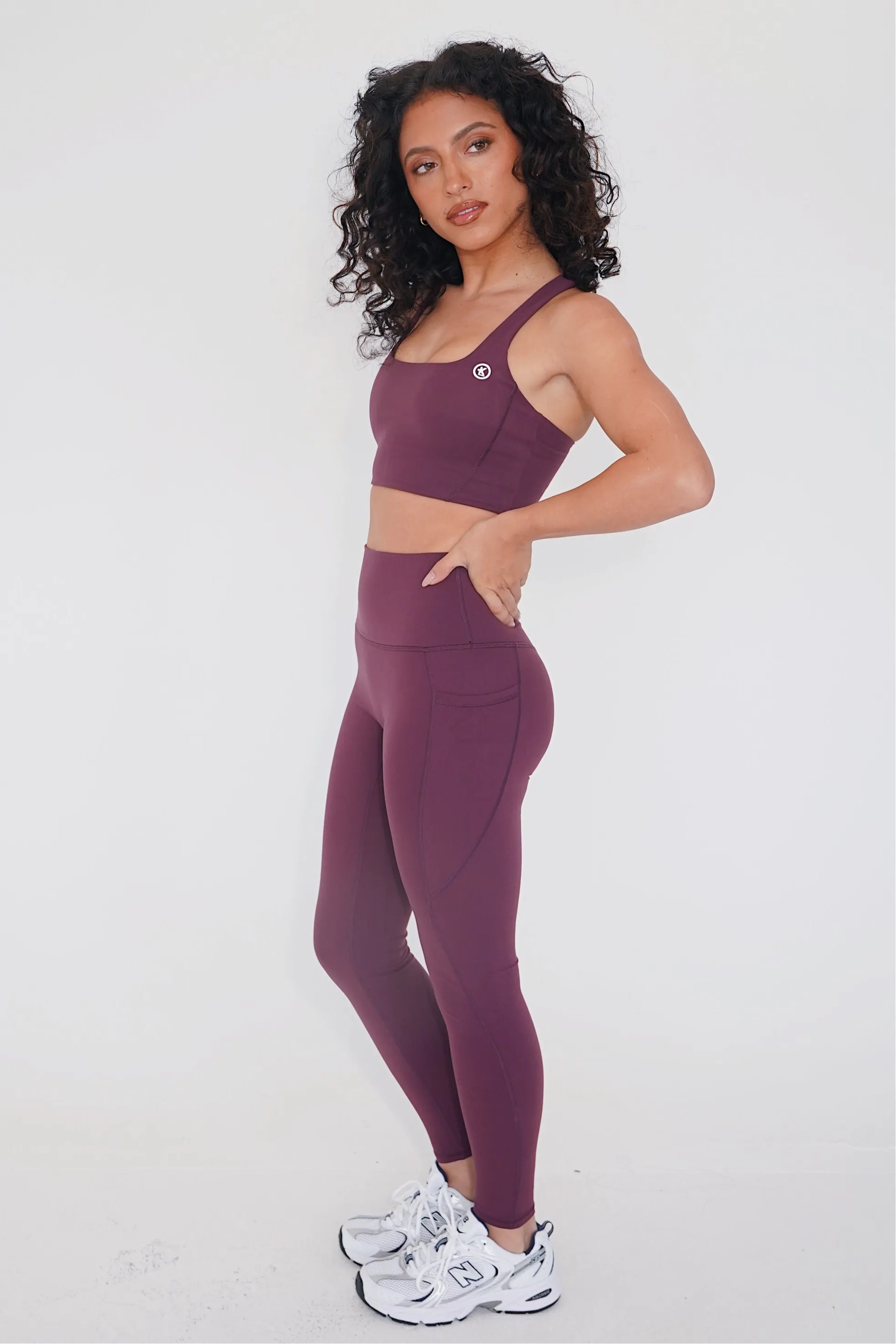 The More I Give, The More I Receive Chic Plum Leggings