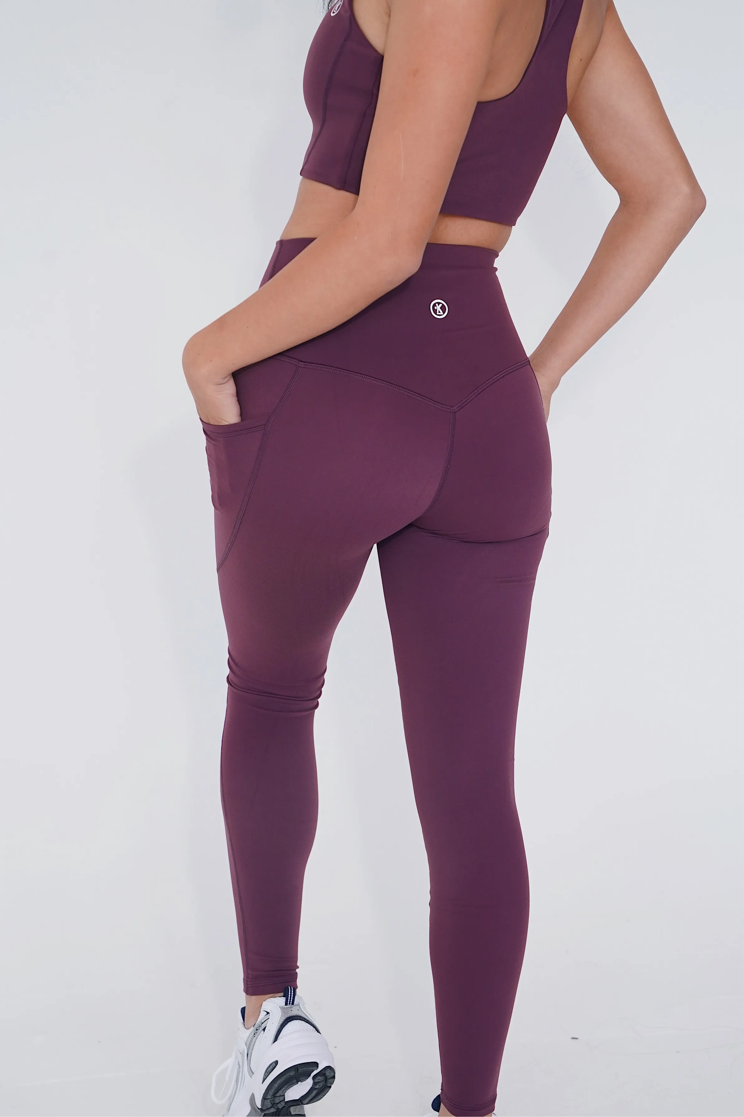 The More I Give, The More I Receive Chic Plum Leggings