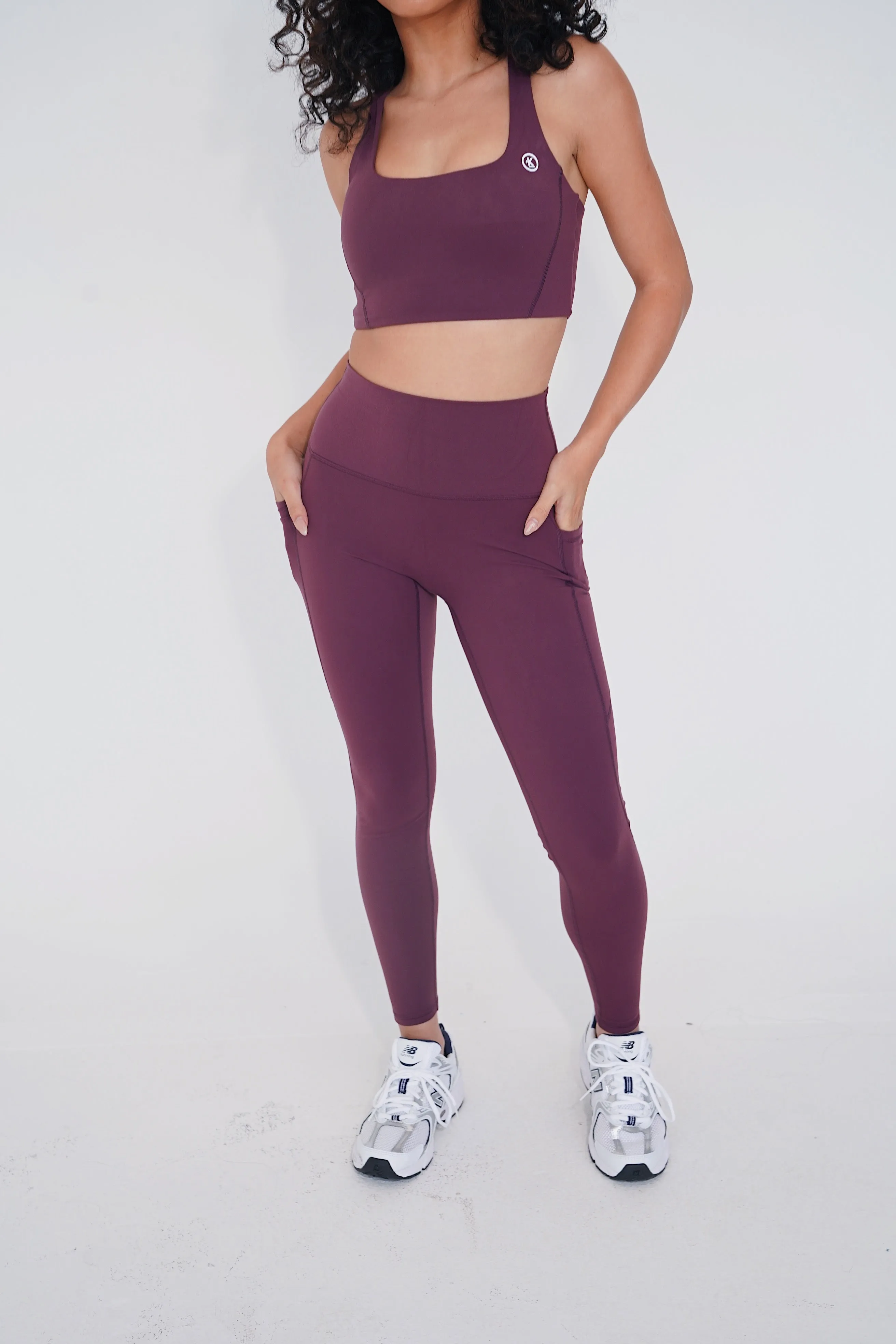 The More I Give, The More I Receive Chic Plum Leggings
