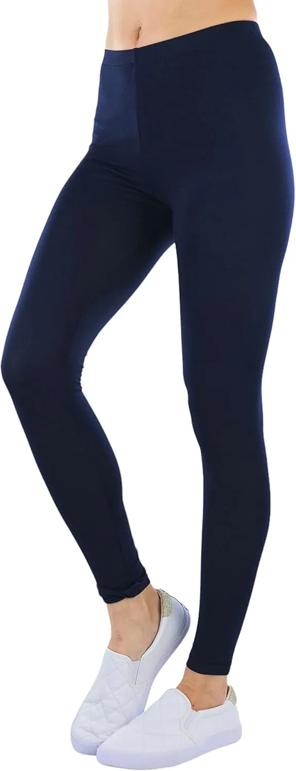 ToBeInStyle Women's Premium Soft Essential Full Length Cotton Leggings