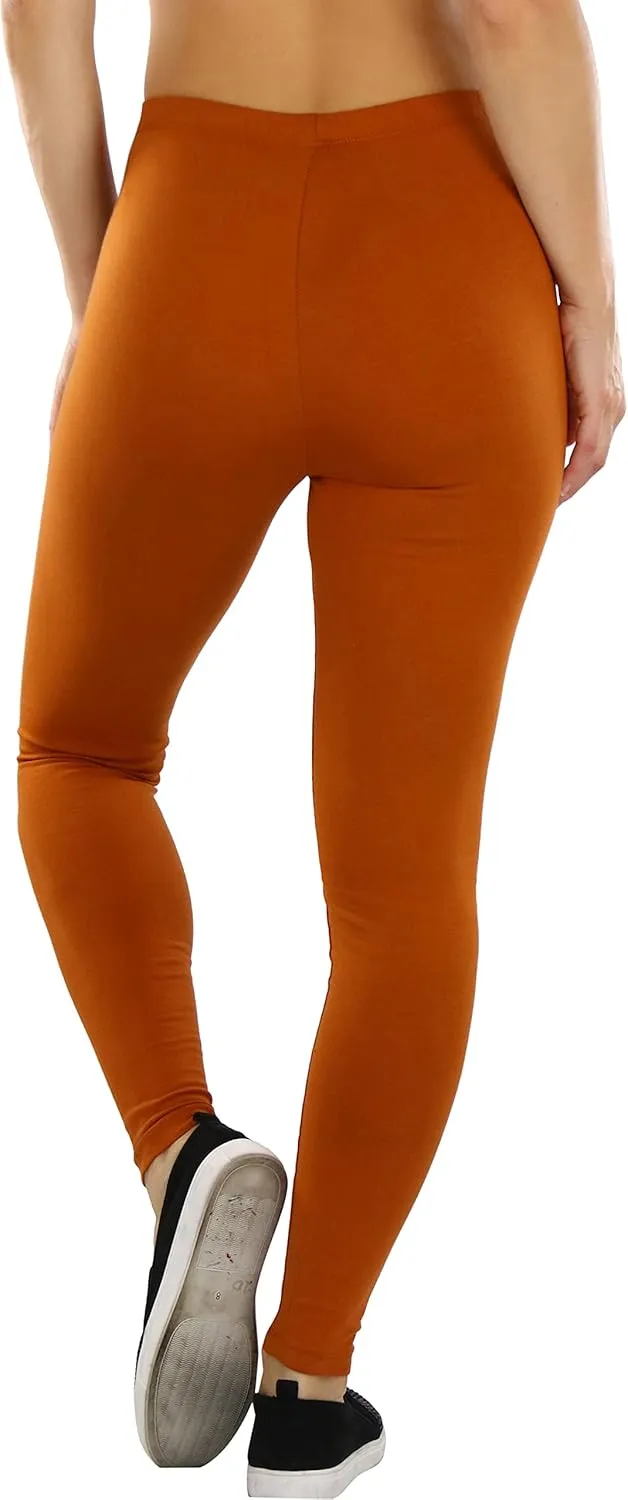 ToBeInStyle Women's Premium Soft Essential Full Length Cotton Leggings