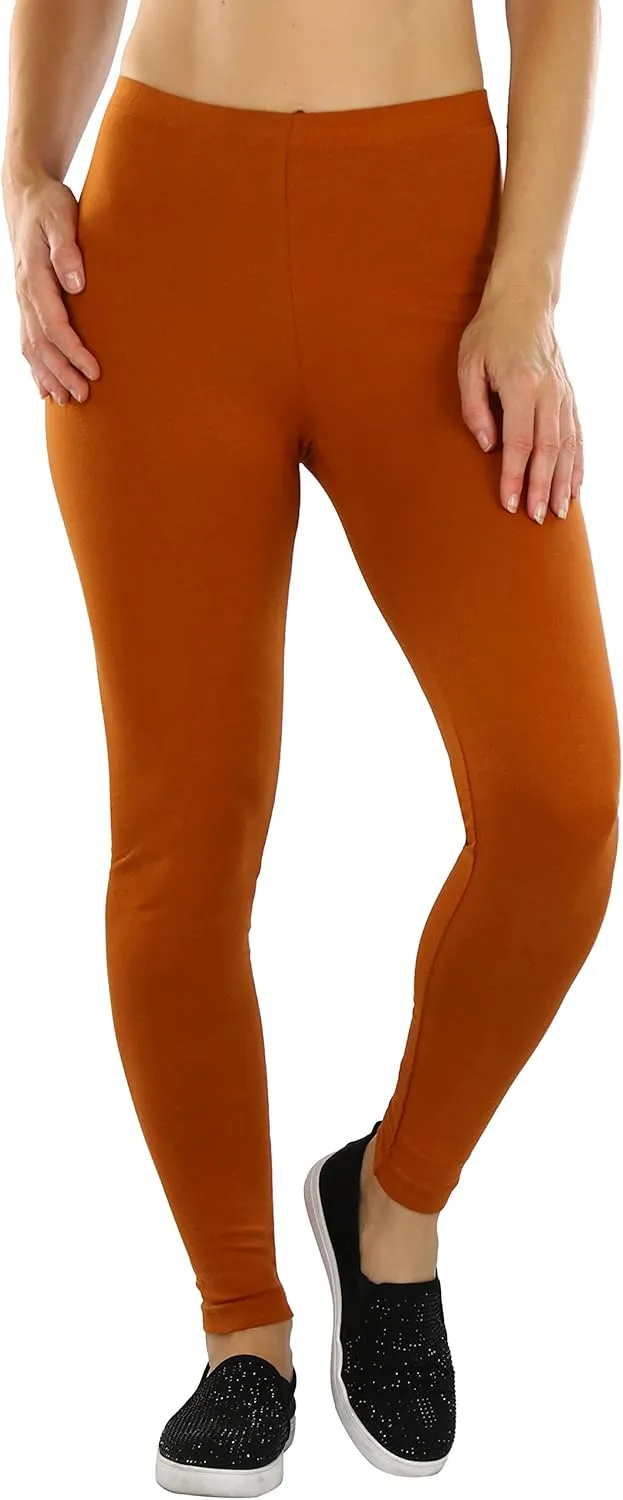 ToBeInStyle Women's Premium Soft Essential Full Length Cotton Leggings