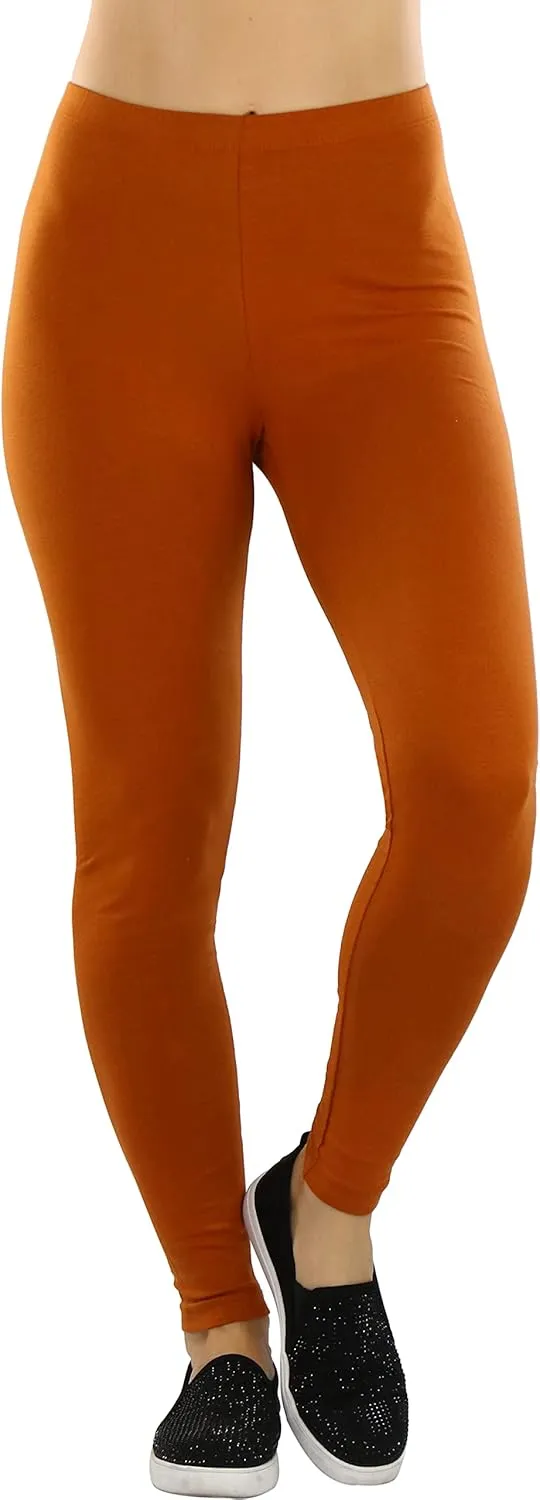 ToBeInStyle Women's Premium Soft Essential Full Length Cotton Leggings
