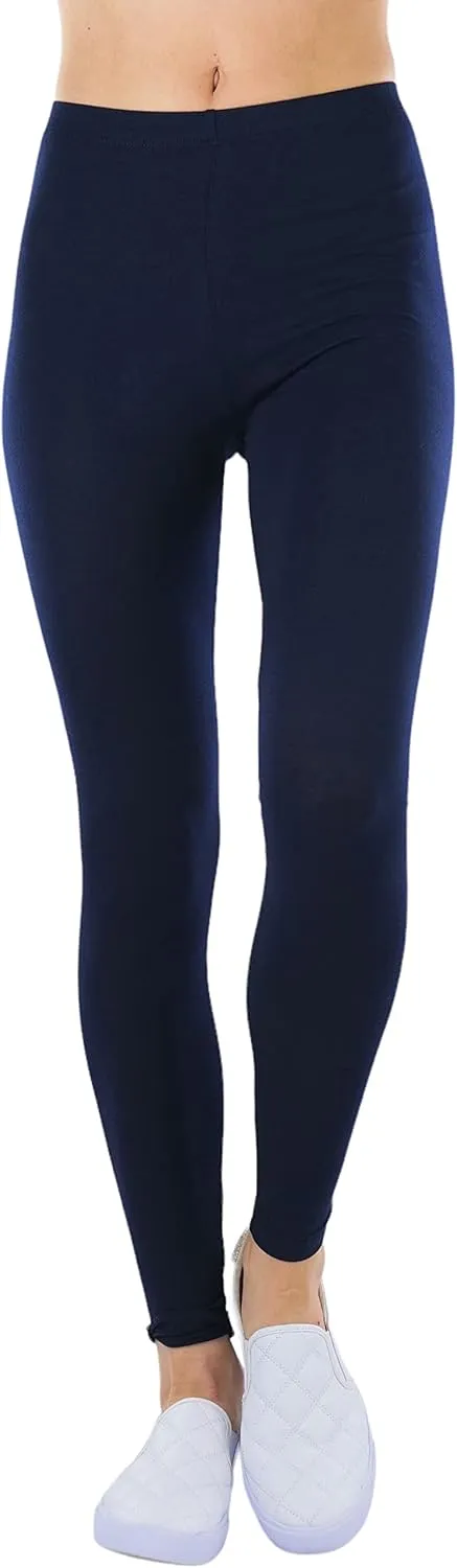 ToBeInStyle Women's Premium Soft Essential Full Length Cotton Leggings
