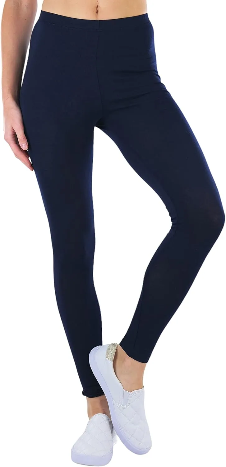ToBeInStyle Women's Premium Soft Essential Full Length Cotton Leggings
