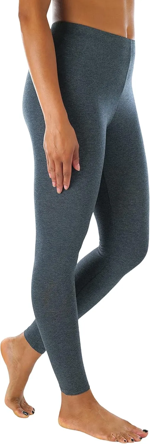 ToBeInStyle Women's Premium Soft Essential Full Length Cotton Leggings